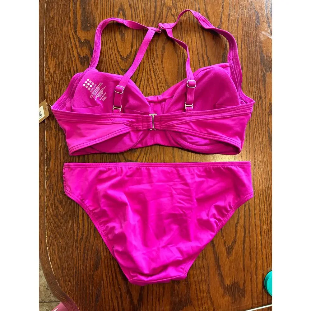 Title Nine NWT Women's Fuchsia Pink Bikini Set - Picture 2 of 6